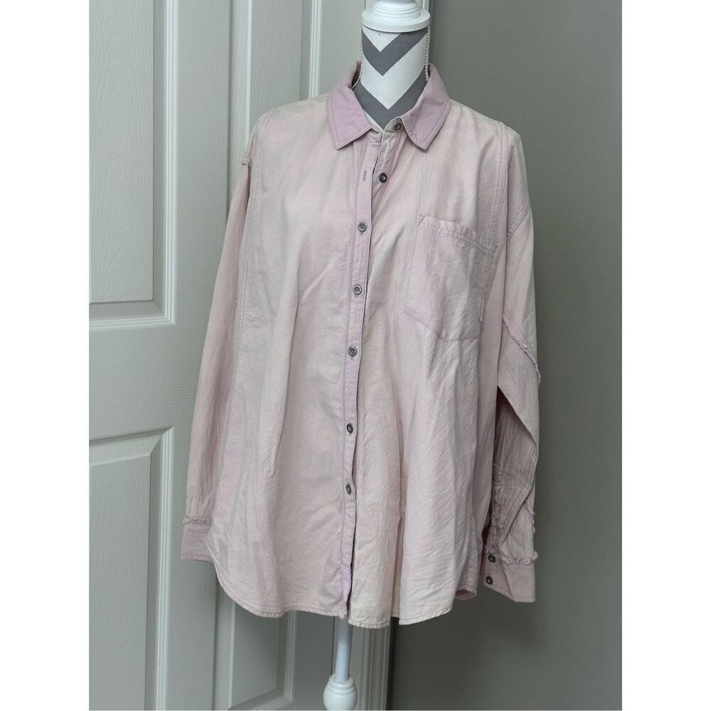 We the Free button down ombré shirt